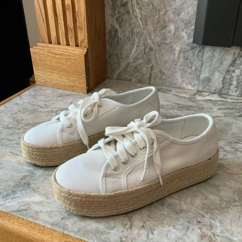 Wild Pair Sofeya White Canvas Platform Sneakers - image 1